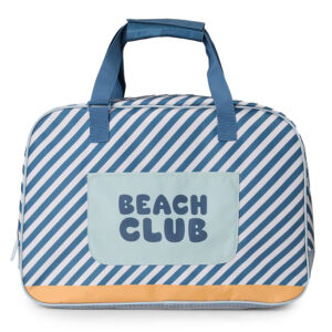 BOLSO PLAYA CON REJILLA BLUE STRIPES